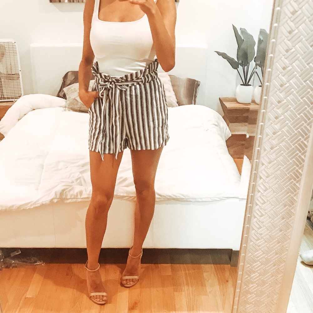 NWT Express Striped Tie Waist Shorts